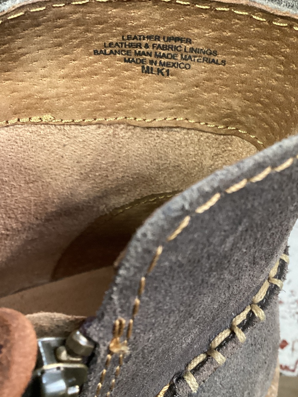 Born Clayn Suede Ankle Boots in Distressed Gray w/ Brown Leather Wrap W11 - Picture 9 of 10